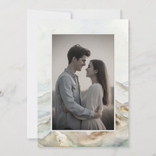 Modern Mountain Wedding Thank You Card Watercolor