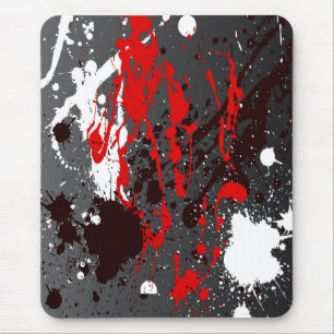Modern mousepad, abstract, black, red, grey, white mouse pad