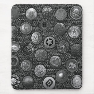 Modern mousepad, black jeans with buttons mouse pad
