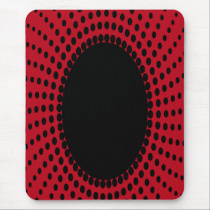 Modern mousepad, black, red, abstract, dots mouse pad