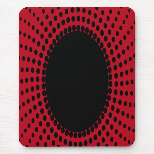 Modern mousepad, black, red, abstract, dots mouse pad (Front)