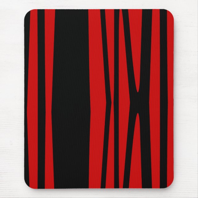 Modern mousepad, black, red, abstract mouse pad (Front)