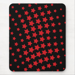 Modern mousepad, black, red, abstract, stars mouse pad