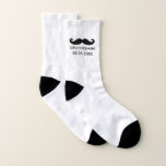 Modern Moustache Groomsman Custom Wedding Date Socks<br><div class="desc">Modern Moustache Groomsman Custom Wedding Date Socks. A great keepsake gift from the groom or wedding couple to the groomsmen.</div>