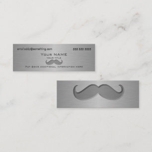 Modern Moustache Metallic print Mini Business Card