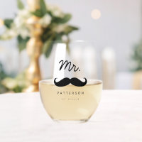 Modern Moustache Mr. Groom Wedding