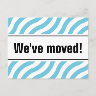 Modern moving postcards with blue wave lines