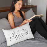 Modern Mr & Mrs Monogram Pillow<br><div class="desc">Customise this modern "Mr. & Mrs." pillow with your own text.</div>