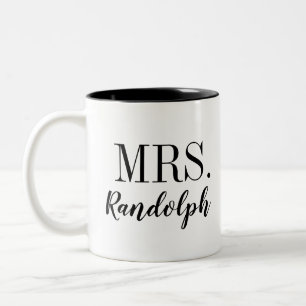 Modern Mrs. Monogram Two-Tone Coffee Mug