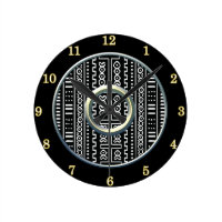 Modern Mud Cloth Pattern Wall Clock