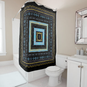 Modern Mudcloth Print Shower Curtain