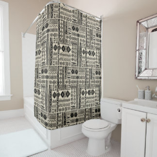 Modern Mudcloth Print Shower Curtain