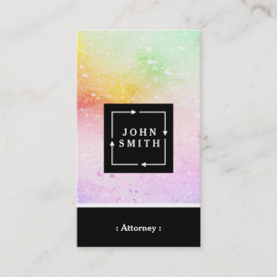 Modern Multi-colour Watercolors Attorney Business Card