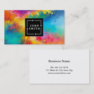 Modern Multi-colour Watercolors Cool Abstract Art Business Card