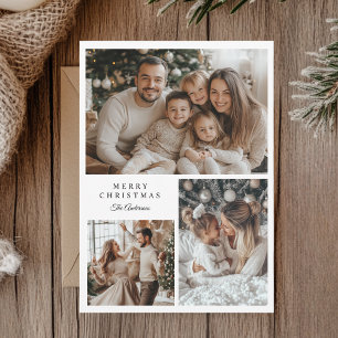 Modern Multi Photo Christmas Card Elegant Family