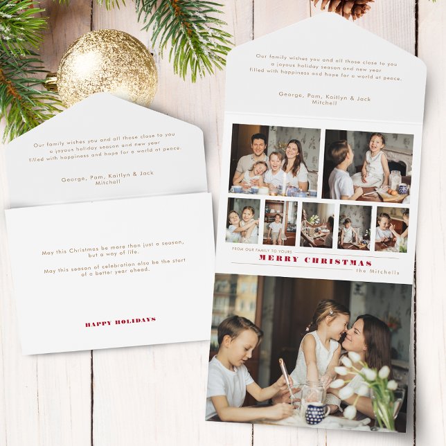 Modern Multi-Photo Christmas Collage All In One Invitation (Creator Uploaded)