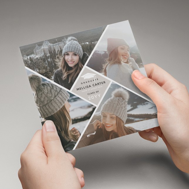 Modern Multi-Photo Collage Graduate Announcement (Creator Uploaded)