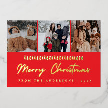 Modern Multi Photo Collage Merry Christmas