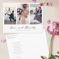 Modern Multi Photo Collage Wedding Thank You