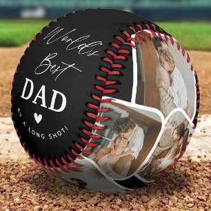 Modern Multi Photo Collage World's Best Dad Baseball