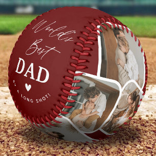 Modern Multi Photo Collage World's Best Dad Baseball