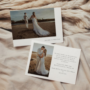 Modern Multi Photo Elopement & Wedding Reception Invitation