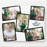 Modern multi photo family home decor black white mouse pad<br><div class="desc">Modern stylish unique personalised multi photo family home decor. The black and white colour can be changed.</div>