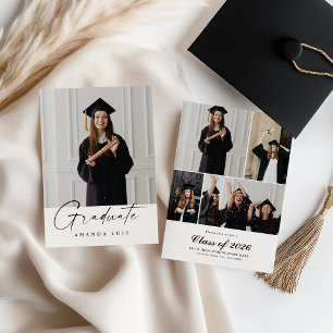 Modern Multi-Photo Graduation Invitation