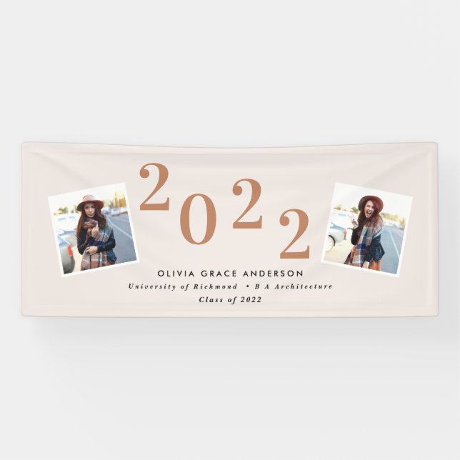 Modern multi photo graphic geometric graduation banner (Horizontal)