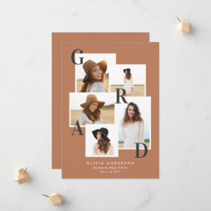 Modern multi photo graphic geometric terracotta an announcement