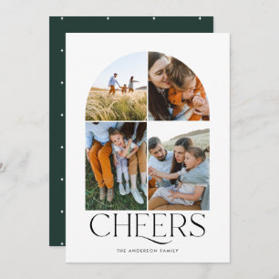 Modern multi photo green Christmas 4 photo