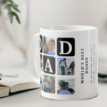 Modern Multi Photo Grid Cute DAD Gift Coffee Mug<br><div class="desc">Create your very own DAD mug with this modern multi-photo grid collage and text. Design features 6 Photographs in curved corner squares with the text DAD in trendy black blocks that can be changed to any colour. In the centre of the coffee mug reads the heading 'World's Best Daddy' with...</div>