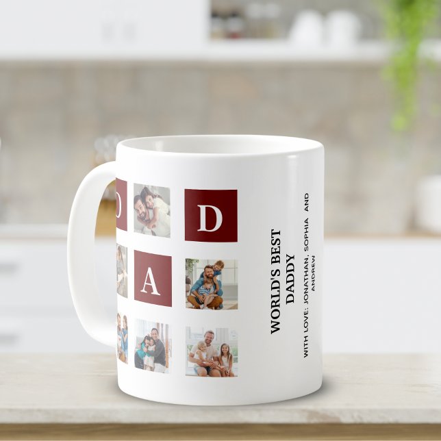 Modern multi-photo grid for dad coffee mug (Creator Uploaded)