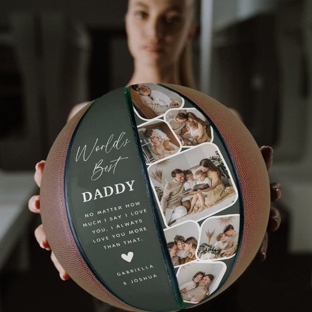 Modern Multi Photo Grid World's Best Dad Basketball (Creator Uploaded)