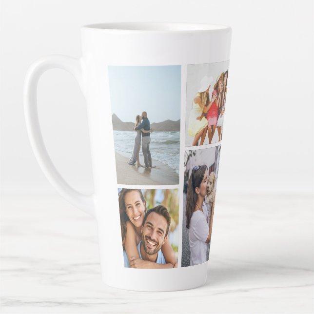Modern Multi Photo Keepsake Latte Mug (Left)