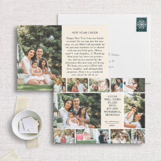 Modern Multi-Photo New Year 12 Photo Card