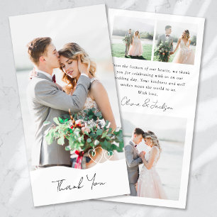Modern Multi Picture Hearts Wedding Thank You Card