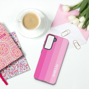 Modern Multi Pink Personalise Name  Samsung Galaxy Case