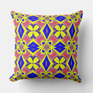 Modern multicolor fabric pattern design throw cushion