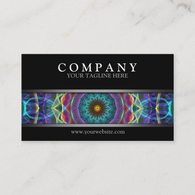 Modern multicolor Mandala Business Card (Front)