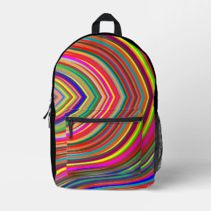 Modern Multicolor Stripes Blue Red Green Backpack