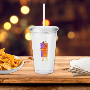 Modern Multicolor Techno Graduation Party Acrylic Tumbler