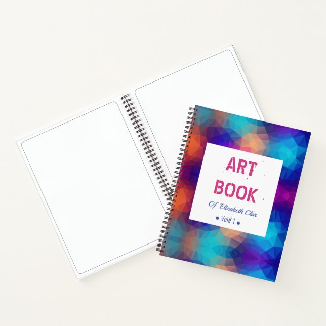 Modern Multicolor Watercolor With Name Sketch  Notebook (Inside)