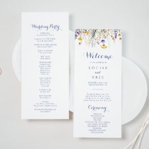 Modern Multicolor Wildflower Wedding Program