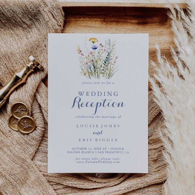 Modern Multicolor Wildflower Wedding Reception Invitation (Creator Uploaded)