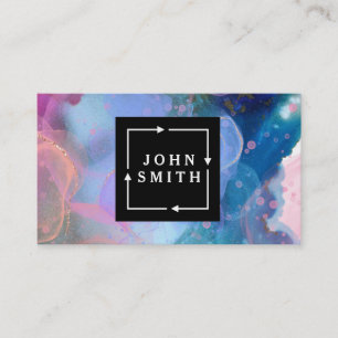 Modern Multicolore Watercolor Cool Abstract Business Card