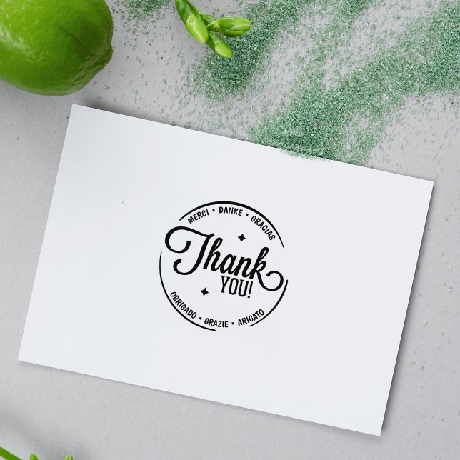 Modern Multilingual Thank You  Rubber Stamp (Creator Uploaded)
