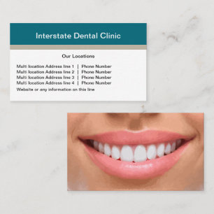 Modern Multiple Location Dentist Business Cards