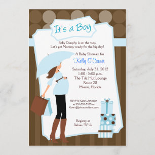 Modern Mum Baby Shower Invitation - Baby Boy!