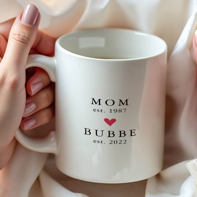 Modern Mum | Bubbe Year Est. Coffee Mug (Creator Uploaded)
